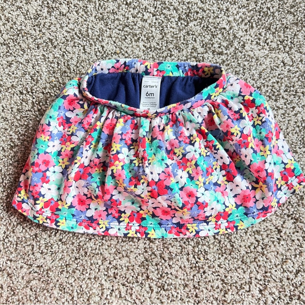 Carter’s Floral Print Skirt w/ Diaper Cover (Size 6M)